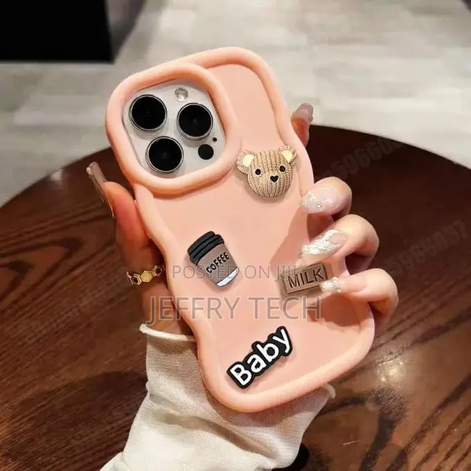 Cute 3d Bear Candy Cartoon Wavy Silicone Case for Ipho