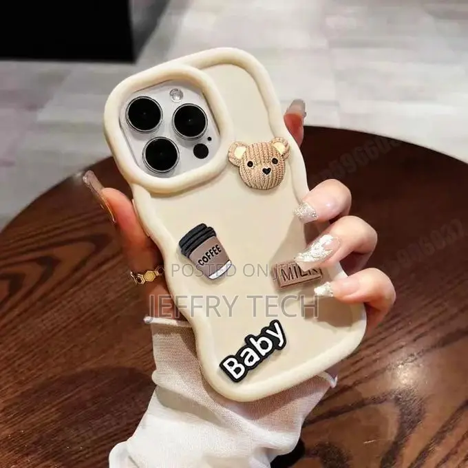 Cute 3d Bear Candy Cartoon Wavy Silicone Case for Ipho