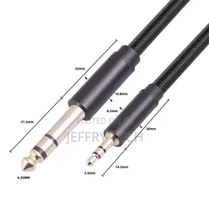Audio Cable 1/8 Inch to 1/4 Inch 3.5mm Jack to 6.35 for 1m