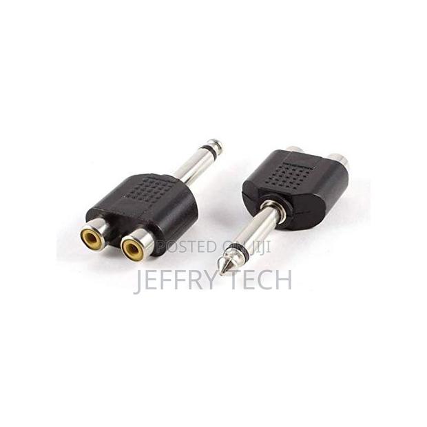 6.35mm 1/4 Inch Mono Male to Dual 2 Rca Female Jack Splitter