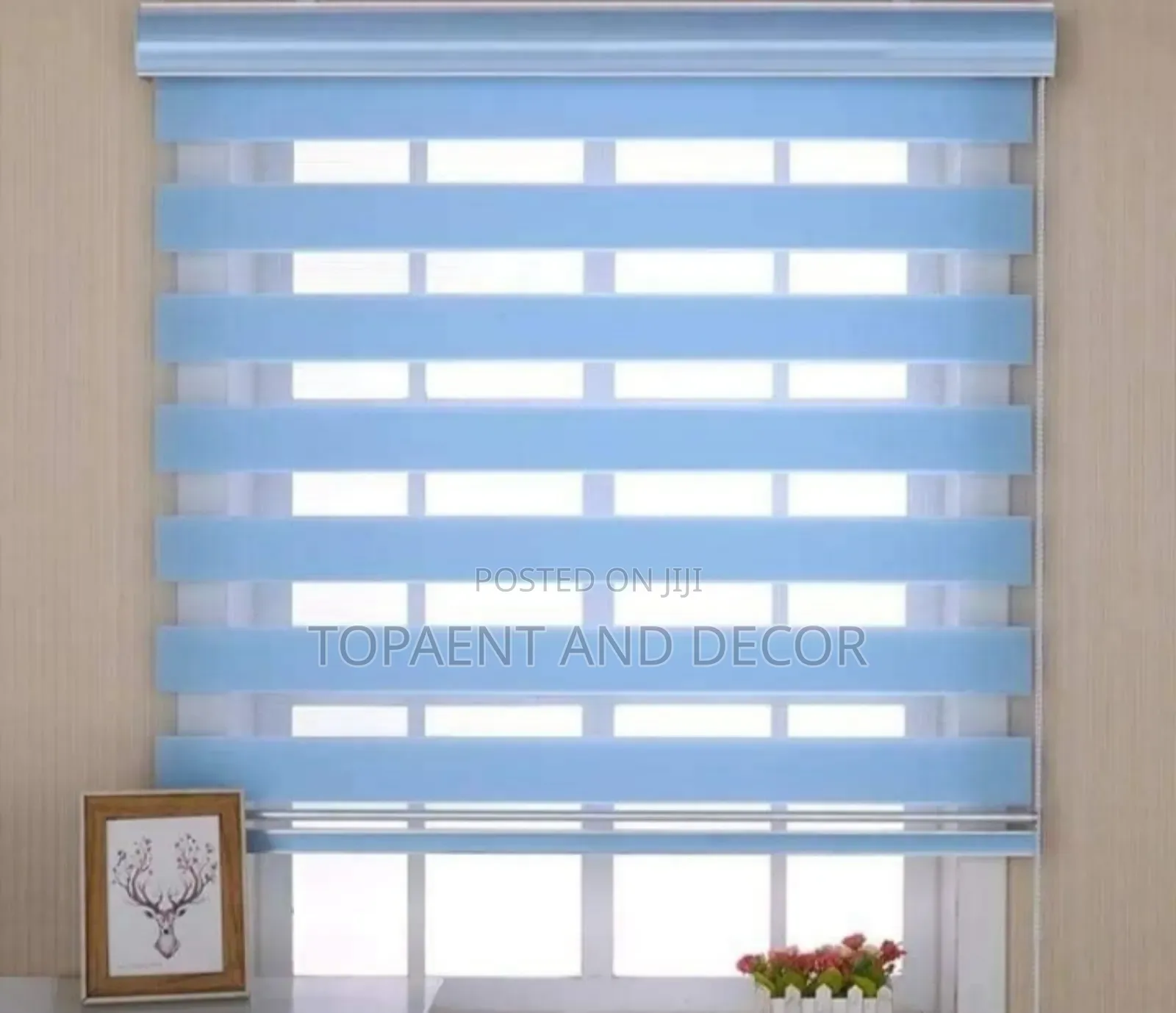 Sky Blue Horizontal Window Blinds for Office Boardroom