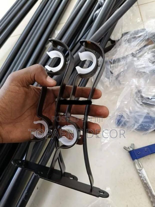 Powder Coated Black Curtain Rod Double Brackets - main view