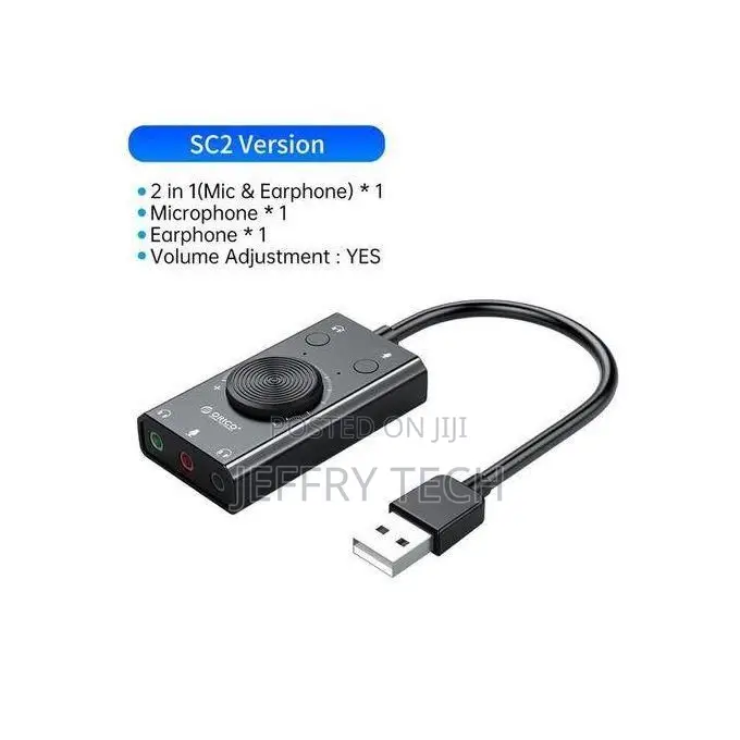 Orico Portable Usb External Sound Card With 3.5mm Audio Inte