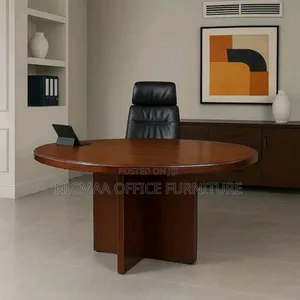 Sleek Design 1.2m Executive Mahogany Round Table