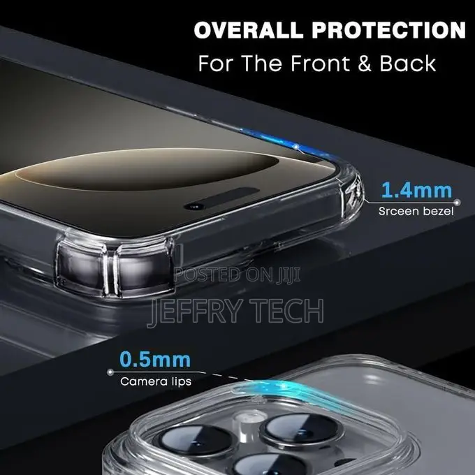 Clear Tpu Shockproof Corners Case Cover for iPhone 16 Pro
