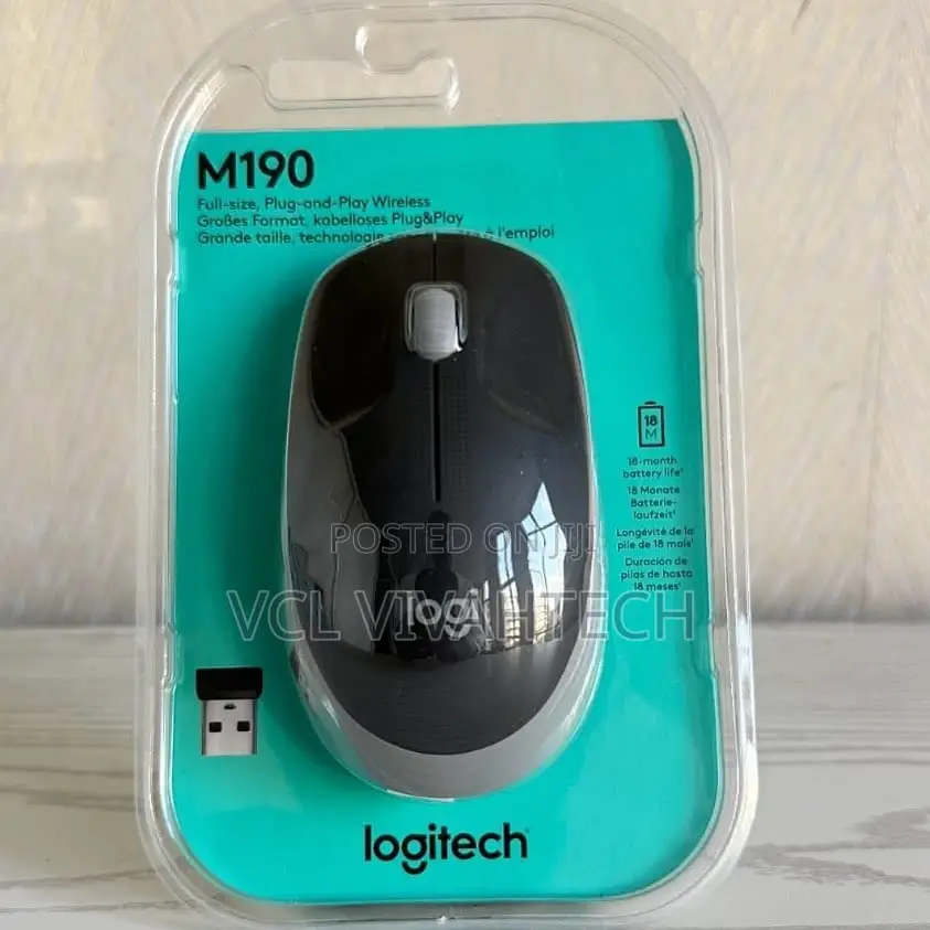 Logitech Wireless Mouse Full Size M190 – Mid Grey