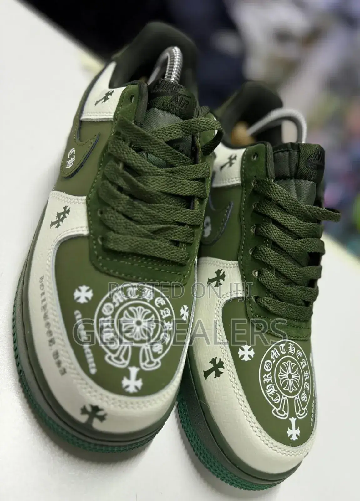 Airforce Chrome Heart Shoes,Green Airforce Shoes