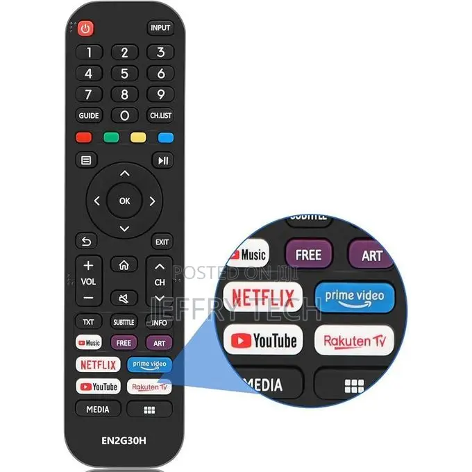 Hisense Smart/Android Tv Remote Control for En2a30h,With Net