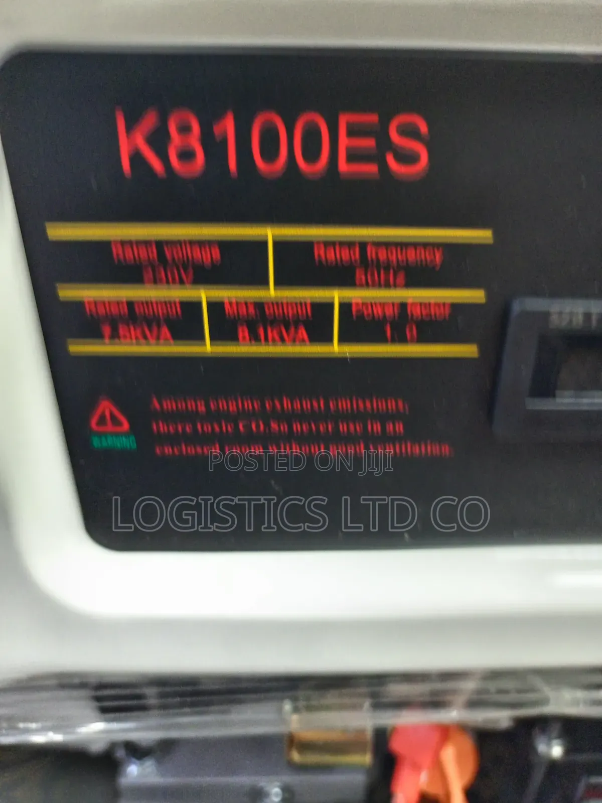 Kicho Japan K8100es 8.1kva Auto Choke Gasoline Generator