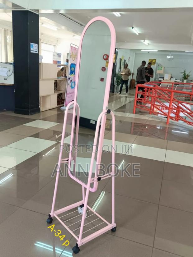 *Black Full Length Dressing Mirror With Wheels and Shoes - thumbnail 2