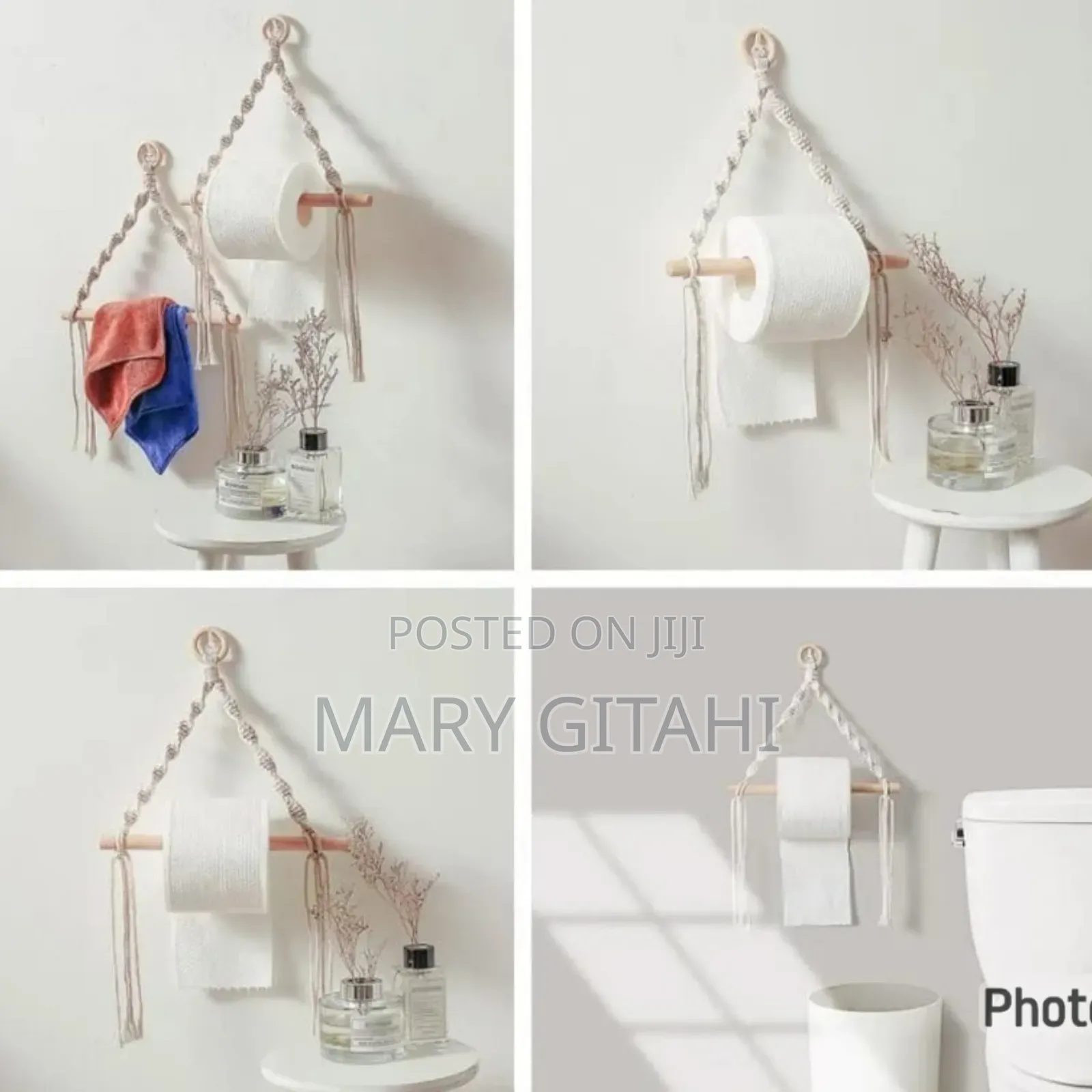 Toilet Paper Holder Tapestry Towel Hanging Rope