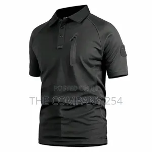 Quality Chest Zipper Short Sleeved Collar Camouflage Shirts