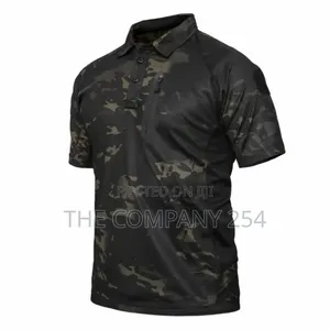 Quality Chest Zipper Short Sleeved Collar Camouflage Shirts