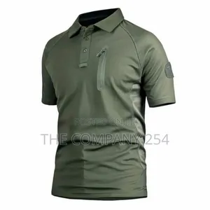 Quality Chest Zipper Short Sleeved Collar Camouflage Shirts