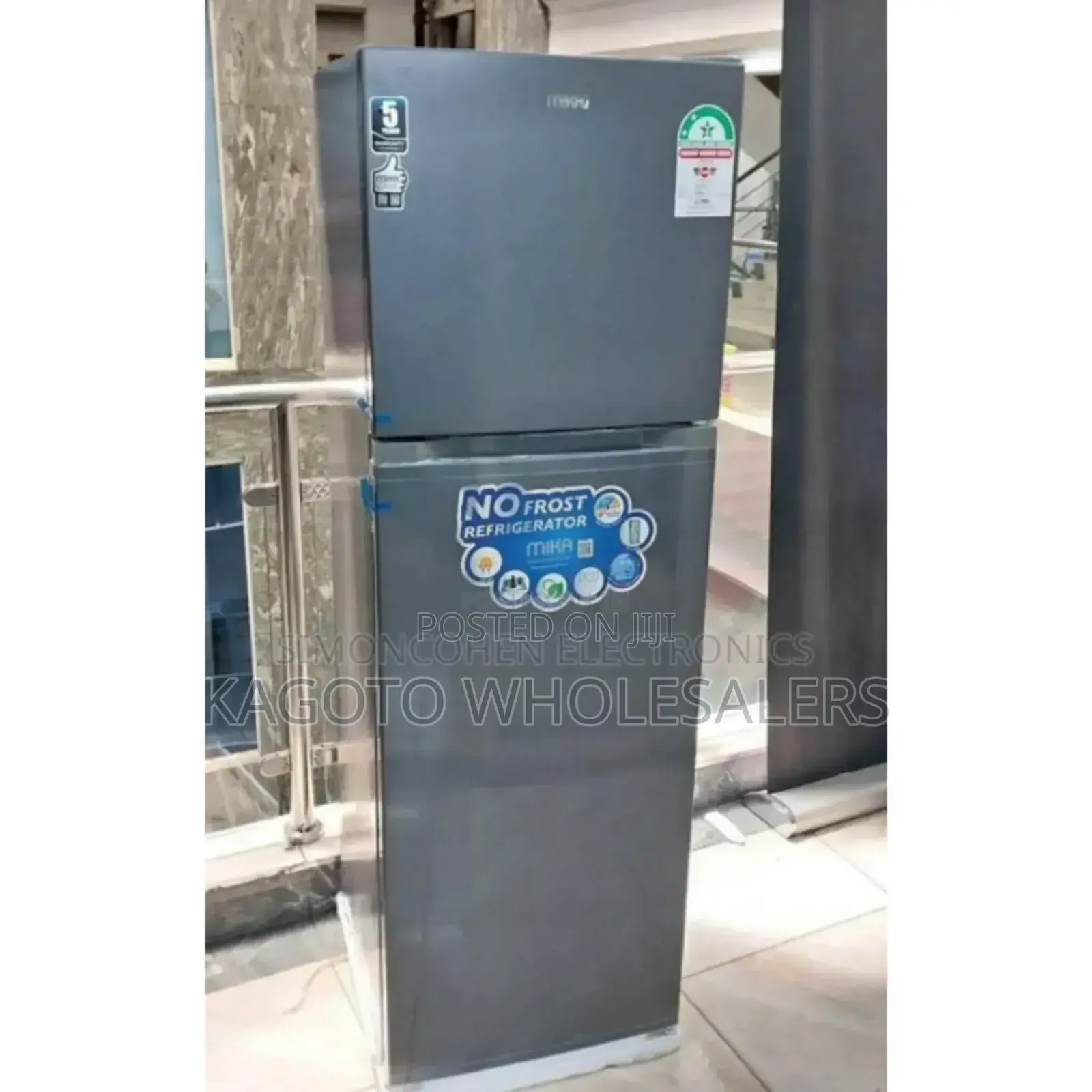 Black No Frost Mika Double Door Fridge