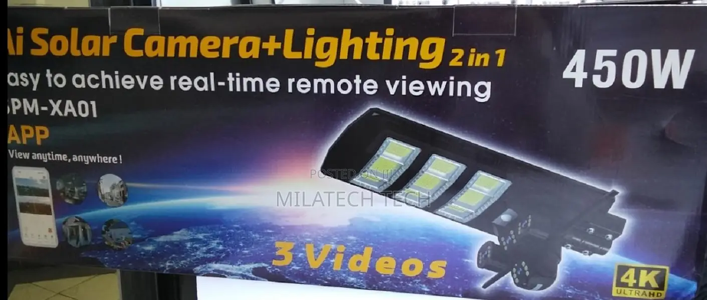 450w Ai Solar Camera+ 2 in 1light | 1080p Security Camera
