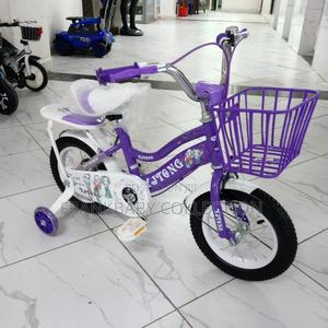 Kids Bicycle With Basket Training Wheels - main view