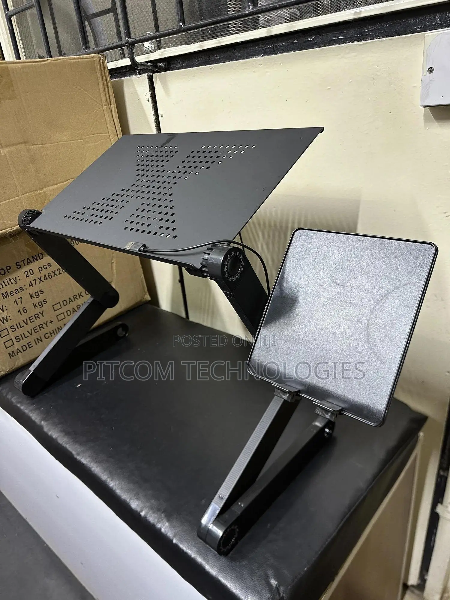 Adjustable Laptop Desk With Fan. Laptop Stand