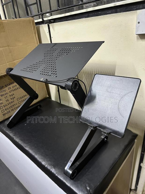Adjustable Laptop Desk With Fan. Laptop Stand