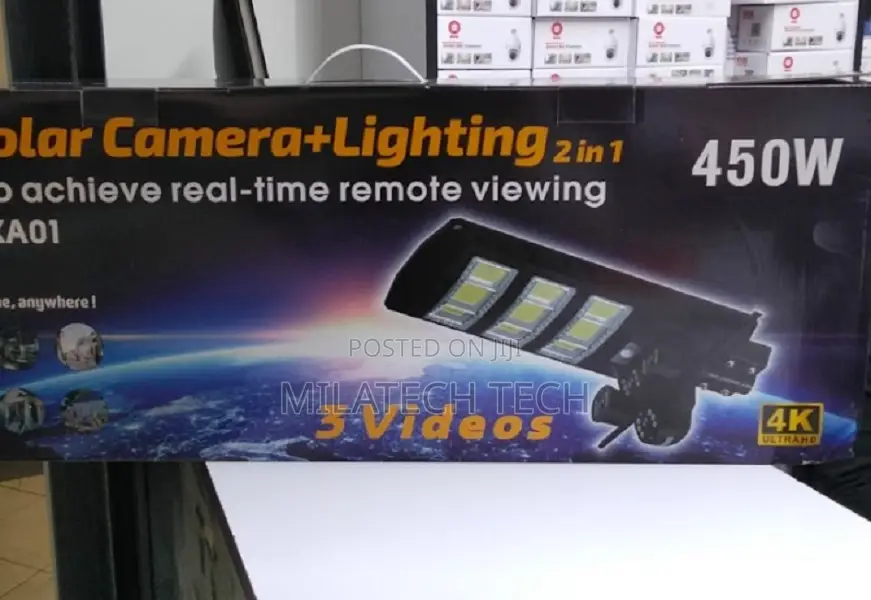2in1 450w Solar Powered Security Street 4g With Night Vision