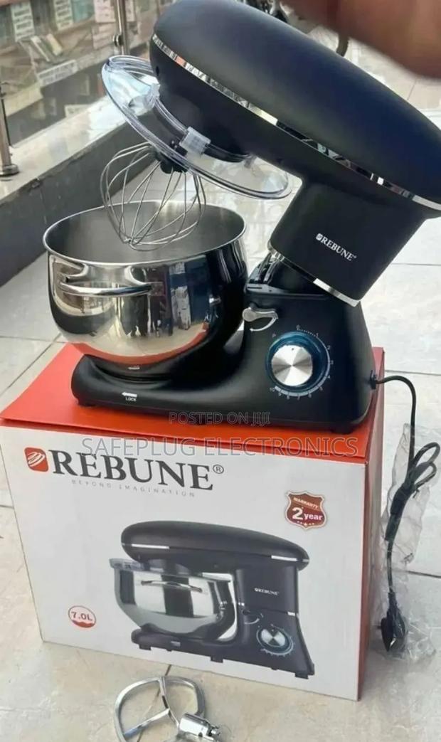 10 Speed Setting, Rebune 7 Litres Mixer (Blak Silver) - main view
