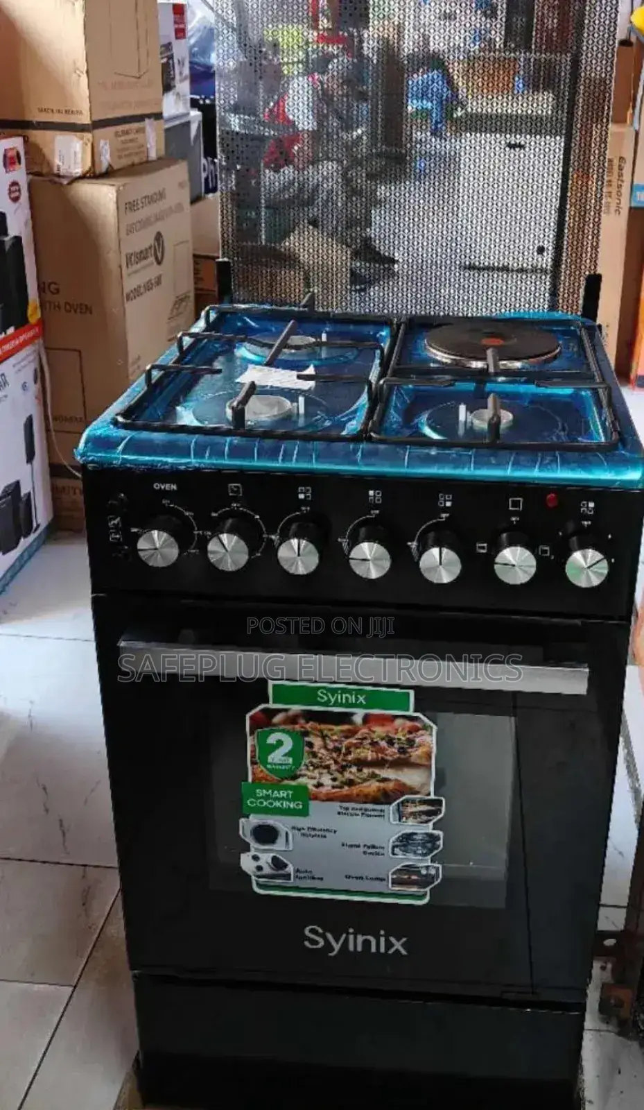 Syinix 50by 50 Standing Cooker/ Electric Oven, Jet Valves