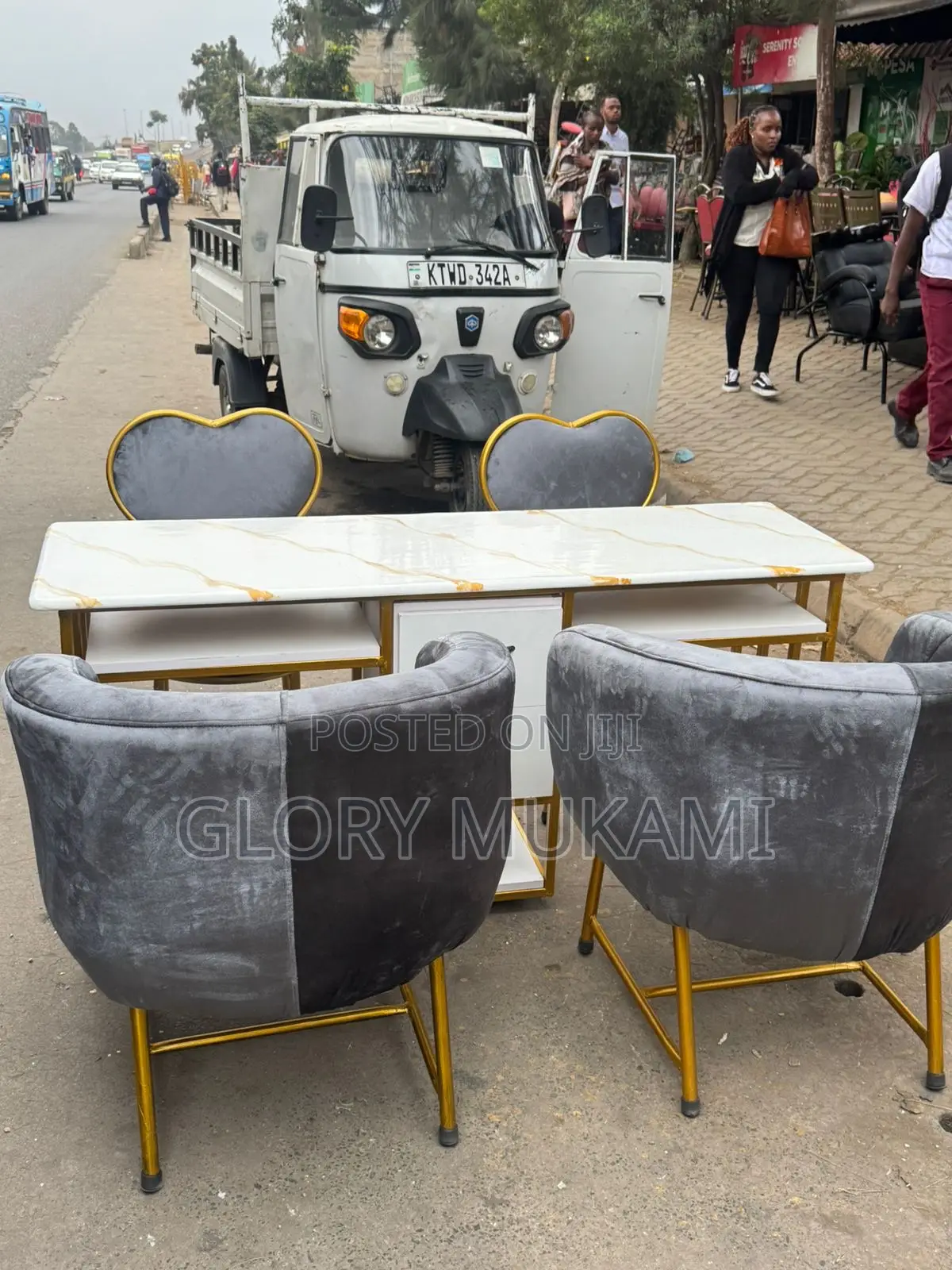 Grey Manicure Set Chairs And Tables