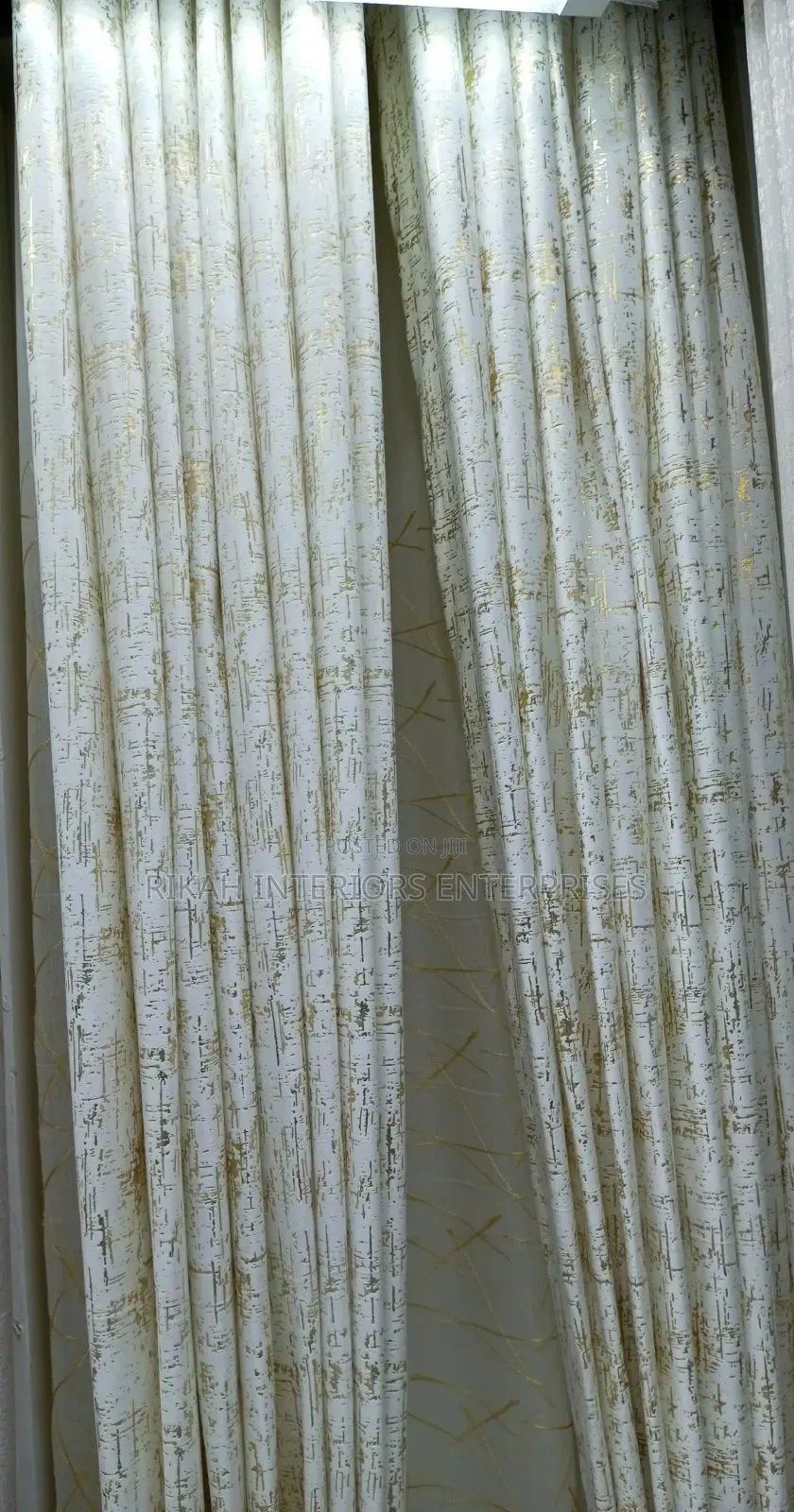White and Gold Velvet Curtains