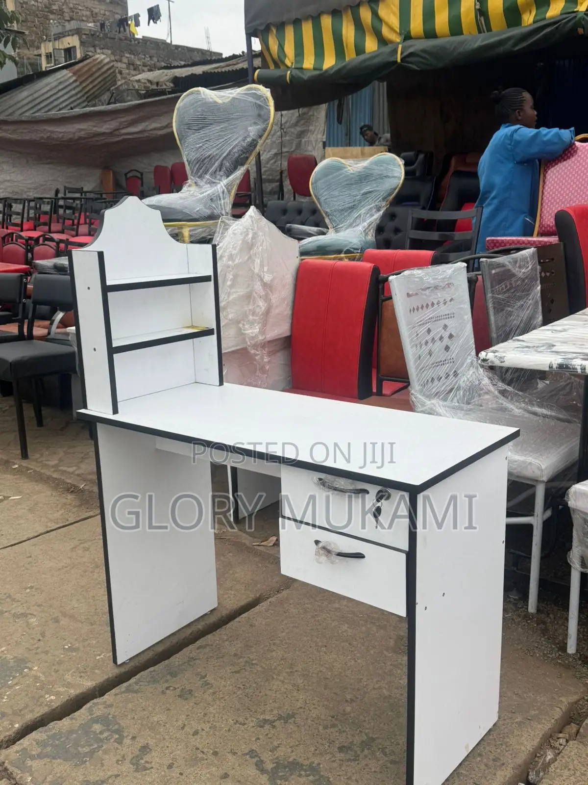 White Manicure Desk Table