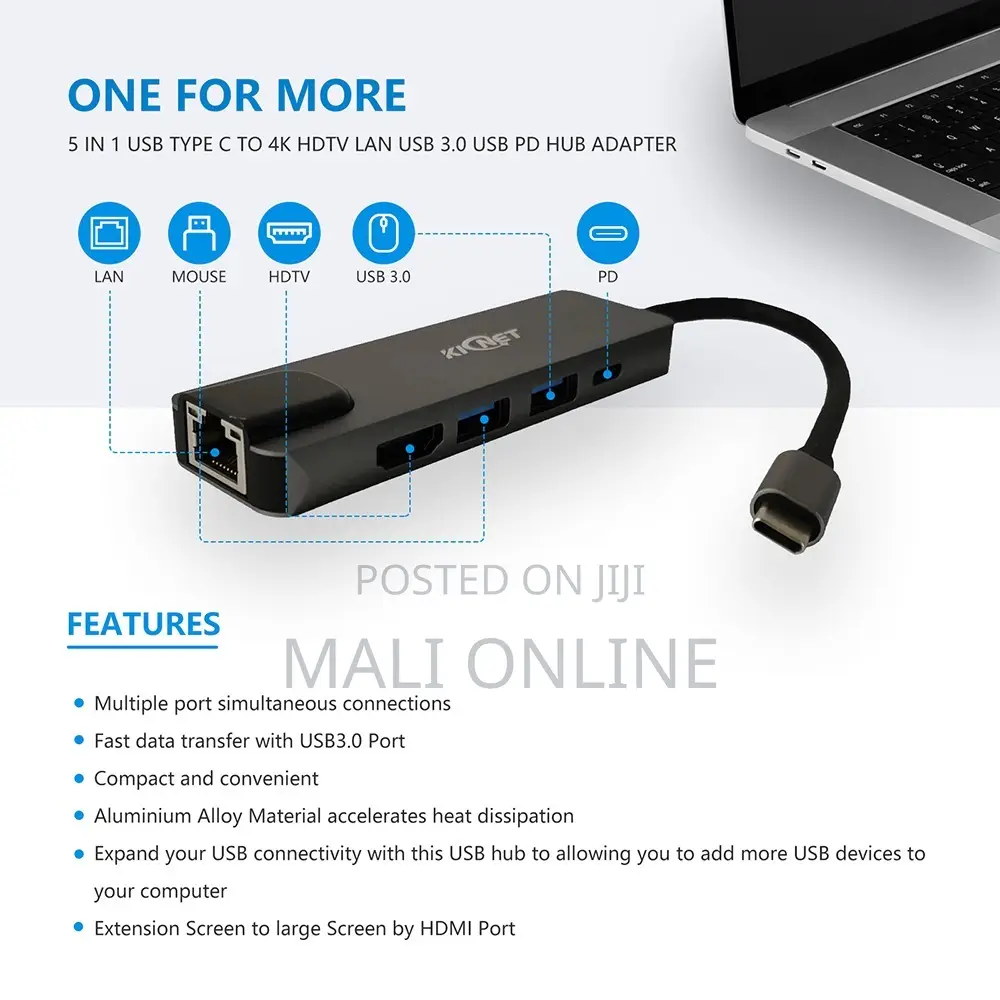 5-in-1 Usb Type-c Hub Adapter