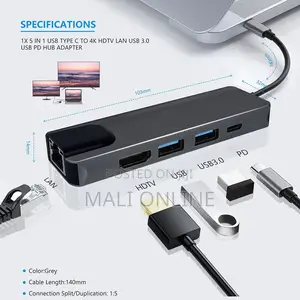 5-in-1 Usb Type-c Hub Adapter
