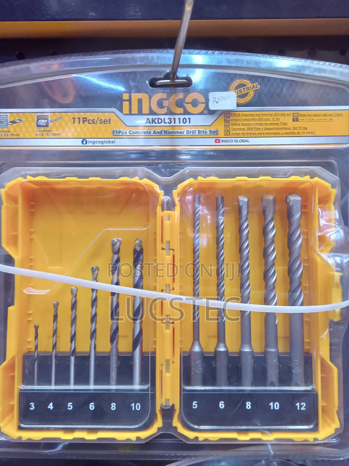 Ingco Akdl31101 11 Pcs Concrete And Hammer Drill Bits Set.