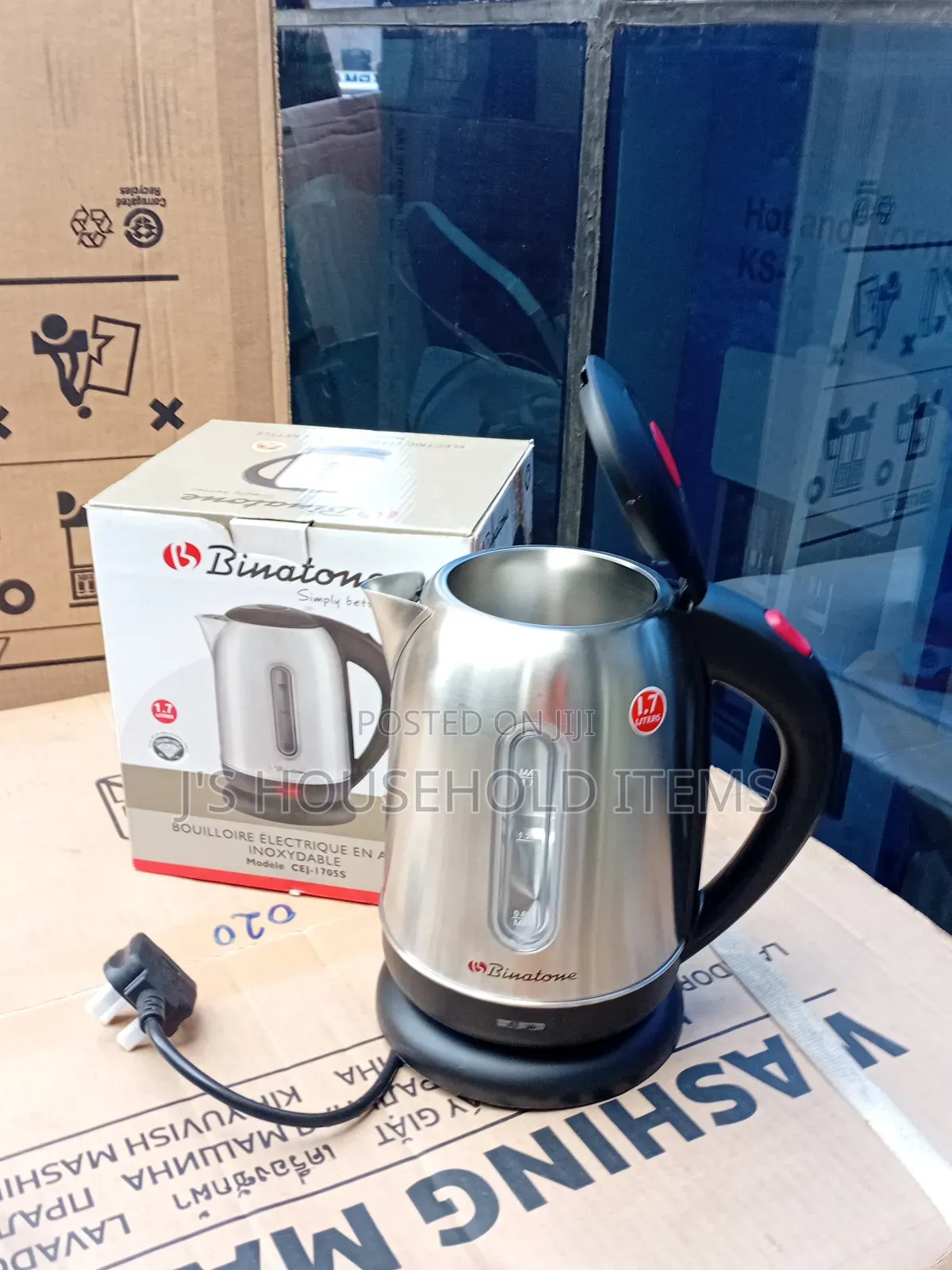 Binatone 1.7l Sleek Aluminium Kettle With Auto Shut-Off