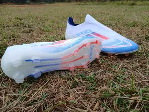 Adidas White Blue Laceless F50 Football Cleats Soccer Boots