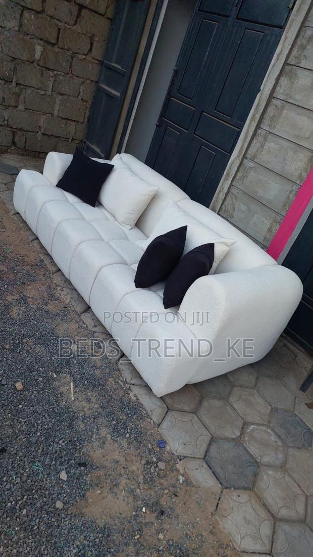 White 3 Seater Bubble L Seat Sofa