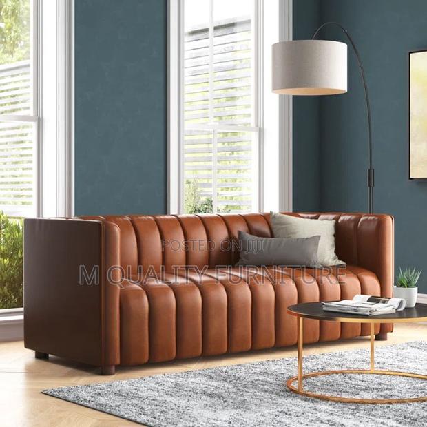 Brown 3 Seater Sofa With Back Permanent