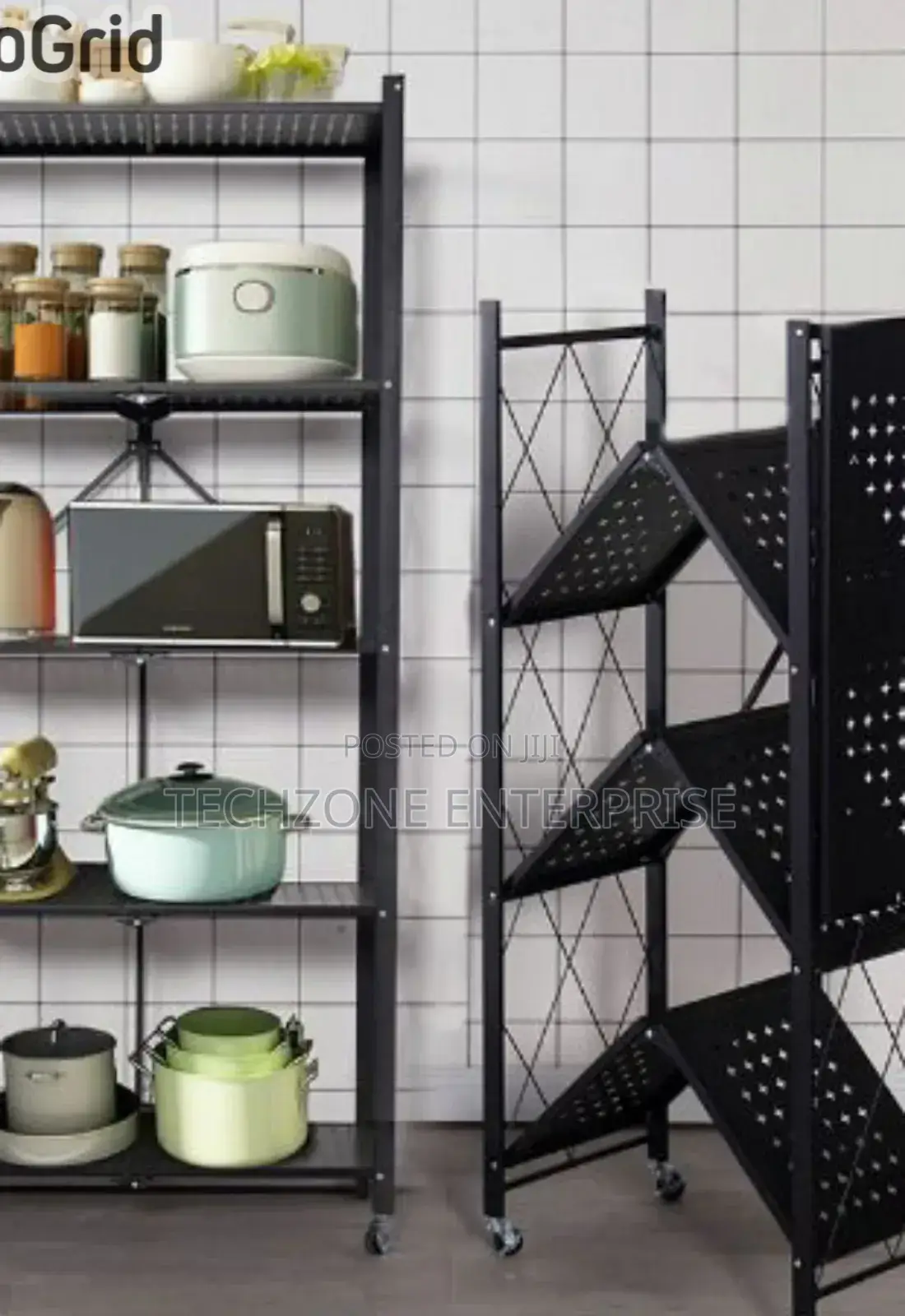 Modern Aesthetic 5 Tier Foldable Kitchen Storage Rack