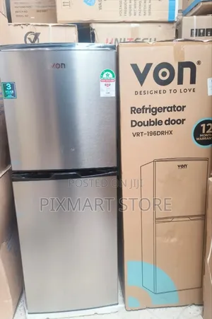 Von 195l Double Door Fridge(Vrt-196drhx)- Stylish Efficient