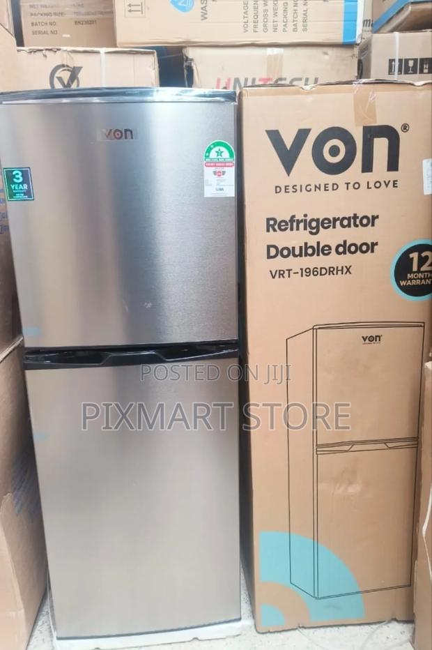 Von 195l Double Door Fridge(Vrt-196drhx)- Stylish Efficient