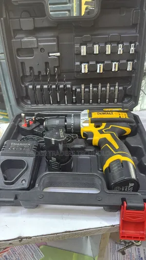 Dewalt 48v Cordless Drill With 2 Battery Bits, Accessories