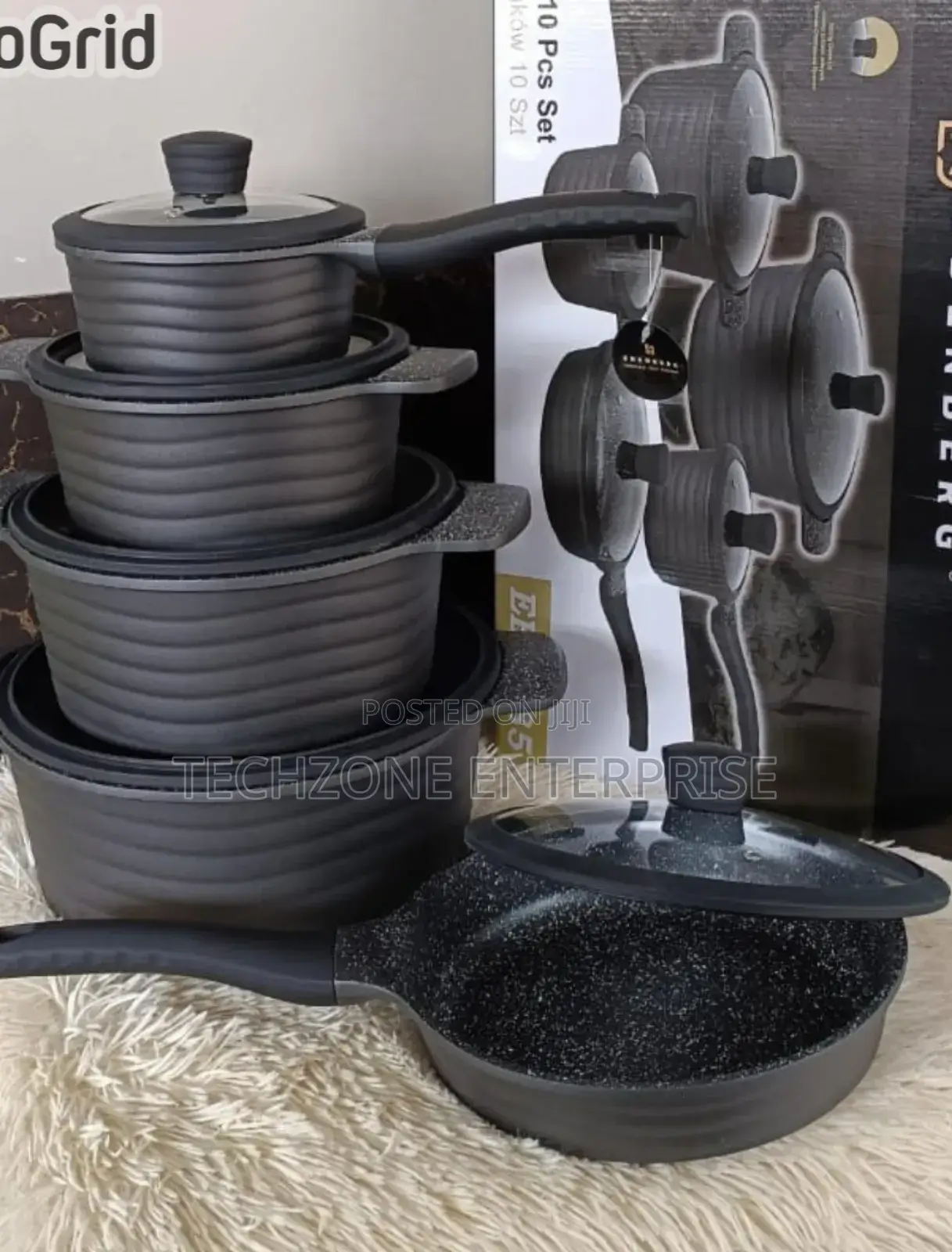 Edenberg Eb9186 Black 10pcs Cookware Sets
With Lids