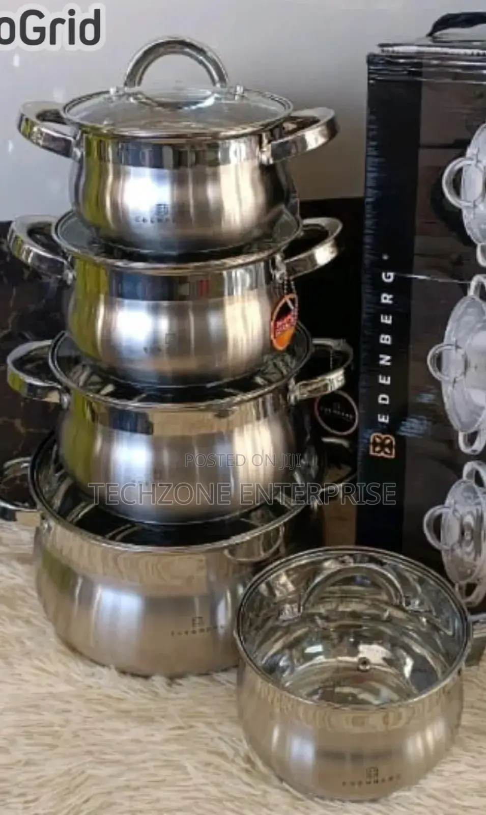 Quality 10pcs Edenberg Eb-3719 Stainless Steel Cookware Set,