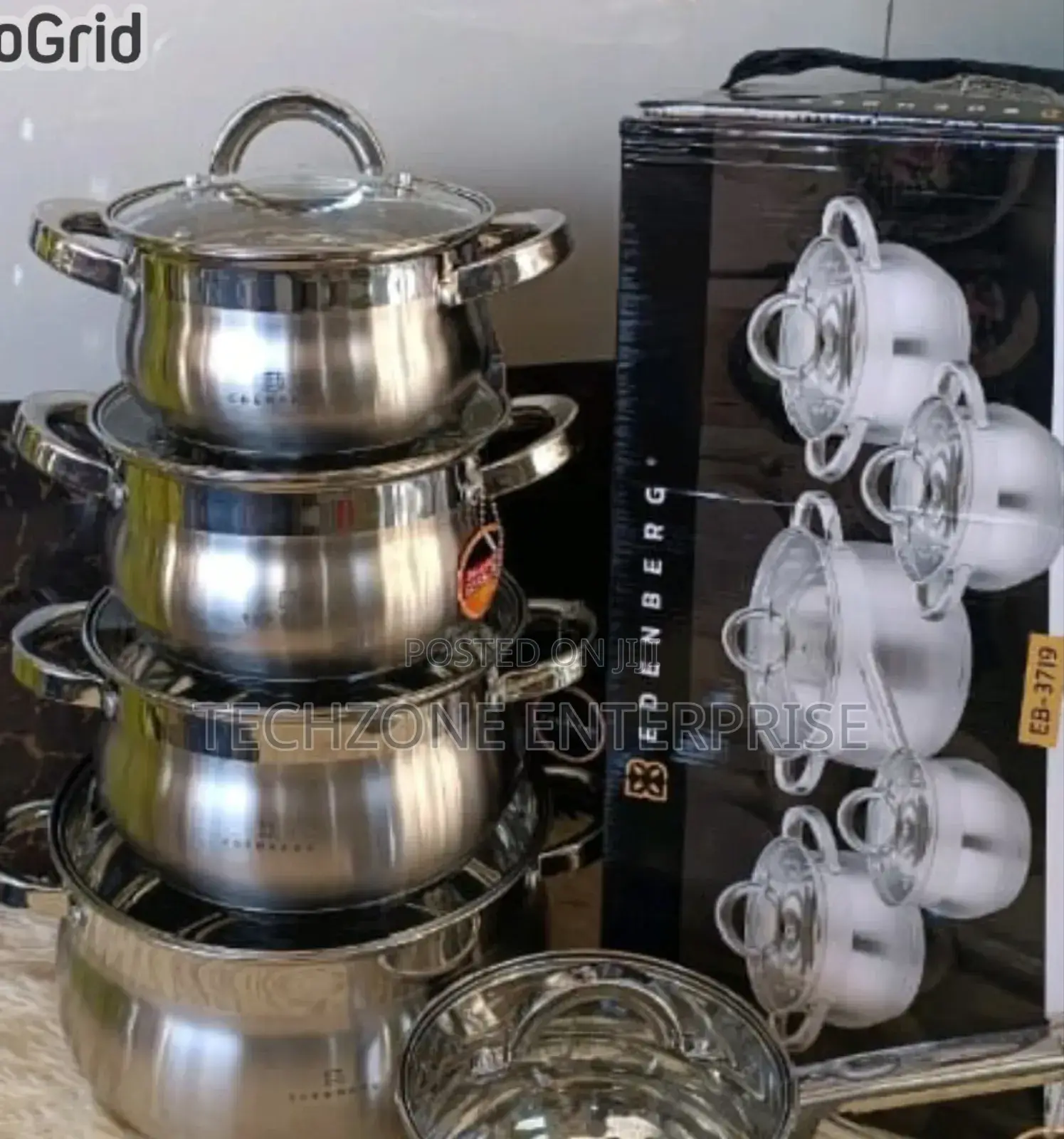 Edenberg Eb-3719 10pcs Heavy Stainless Cookware Set 