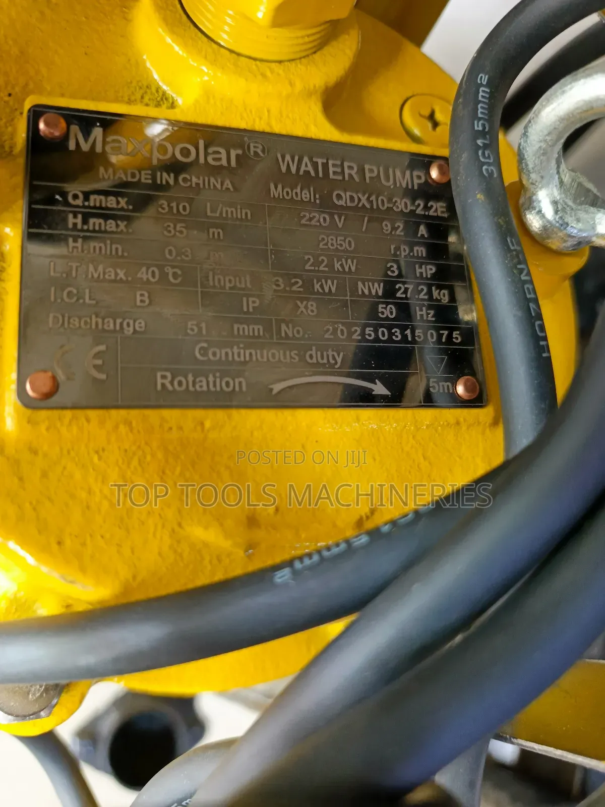 Maxpolar 3hp Sewage Pump Heavy Duty