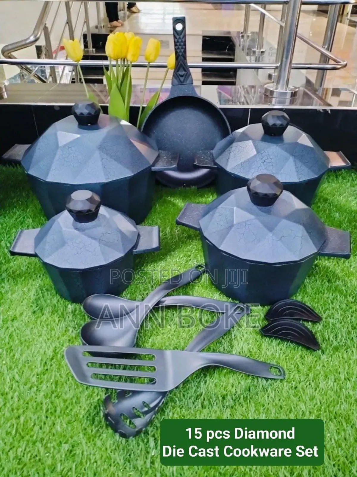 15 PCS Diamond Die Cast Cookware Sets
