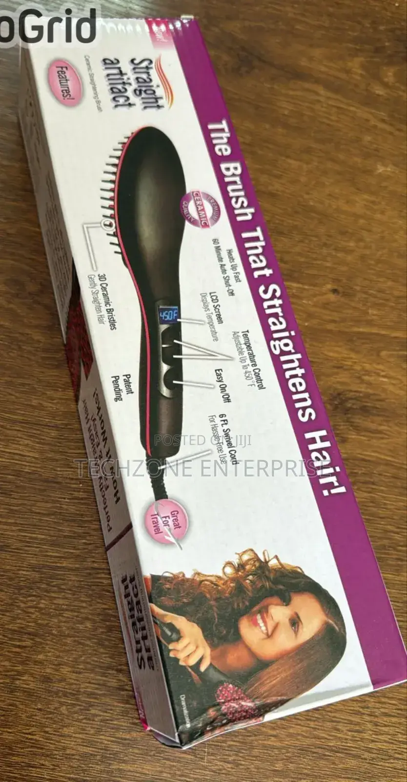 Brush Flat Iron /Hair Straightener With No Hair Damage 