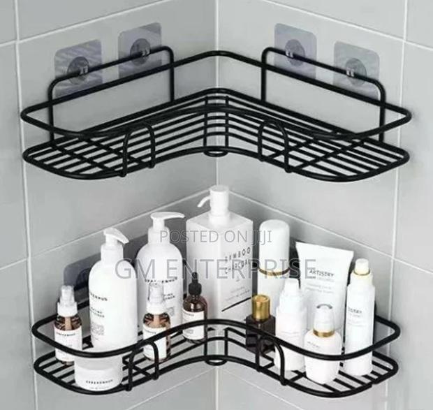 Metallic Corner Triangular Bathroom | Kitchen Organizer