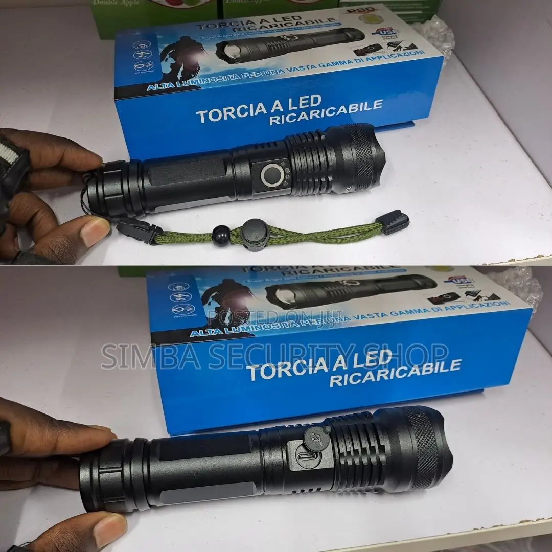 Very Bright Flashlight P50 Torch 2000 Lumens Rechargeable