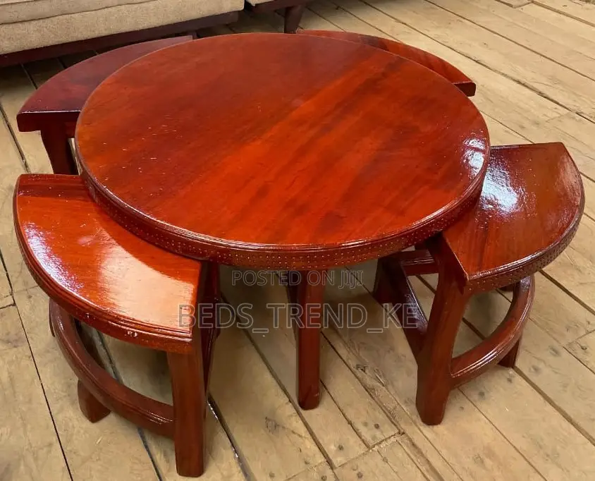 Coffee Table With 4 Stools