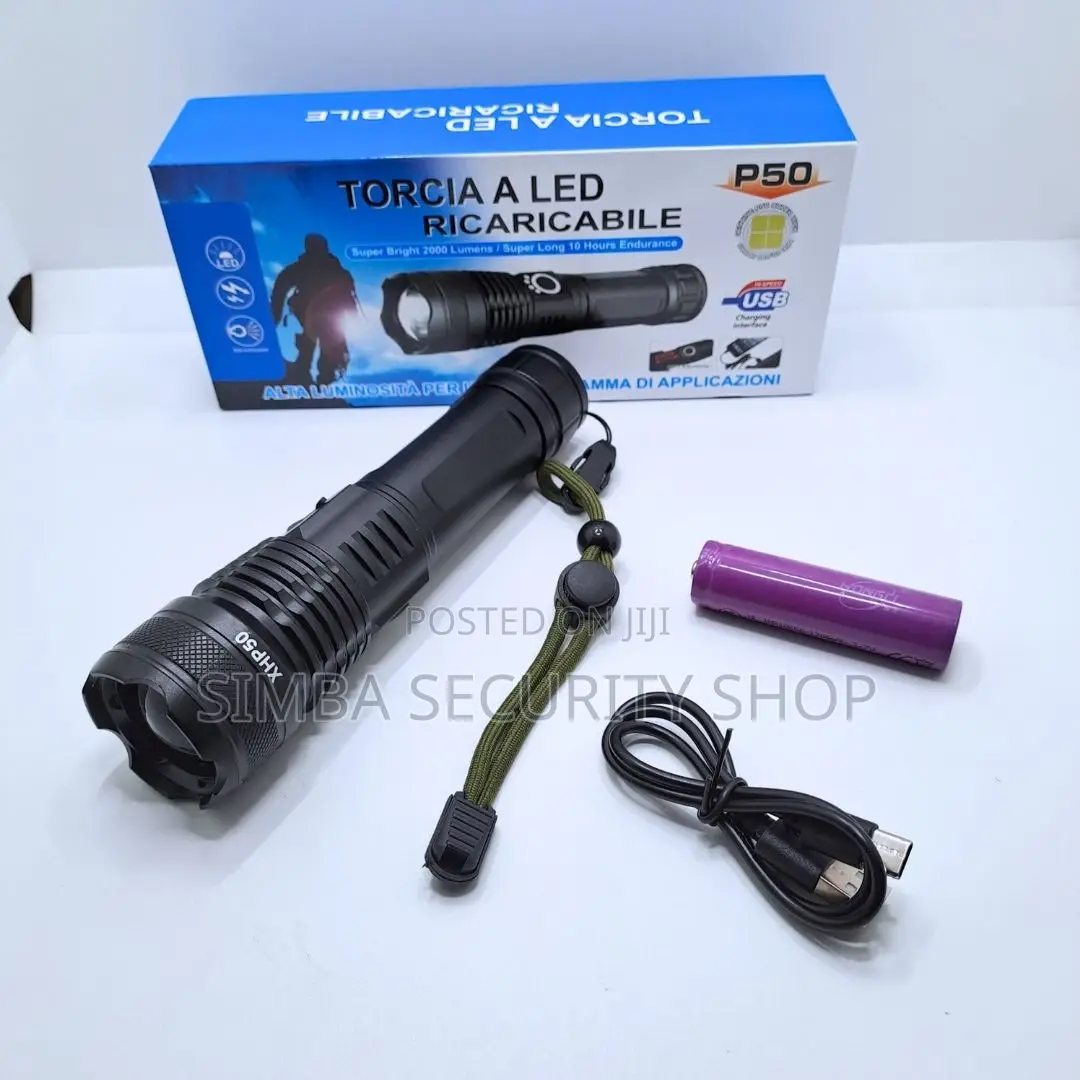 Xhp50 Zooming Flashlight Torch 2000 Lumens Torcia Metal